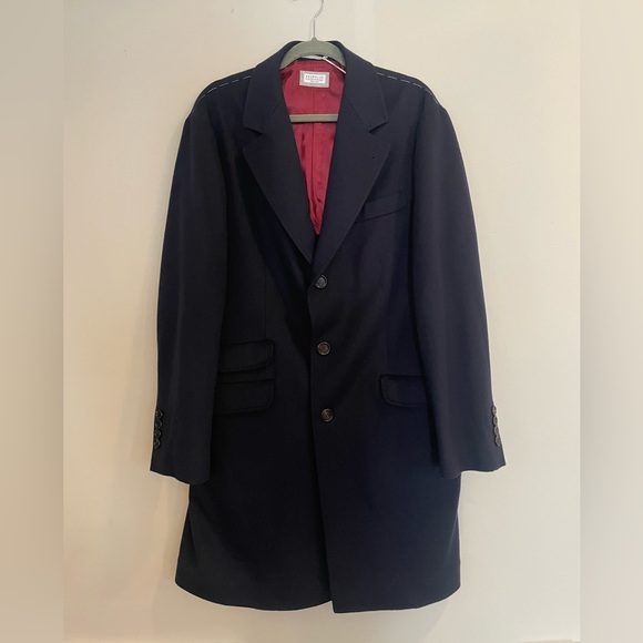 RARE NWT Brunello Cucinelli Navy Cashmere/Vigogna Overcoat - Size 52 (XL) - Picture 1 of 6